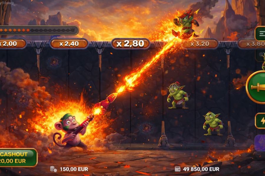 изображения процесса игры в демо-режим Monkey Money